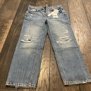 ZARA Distressed button up jeans. Size 6/EUR 38.